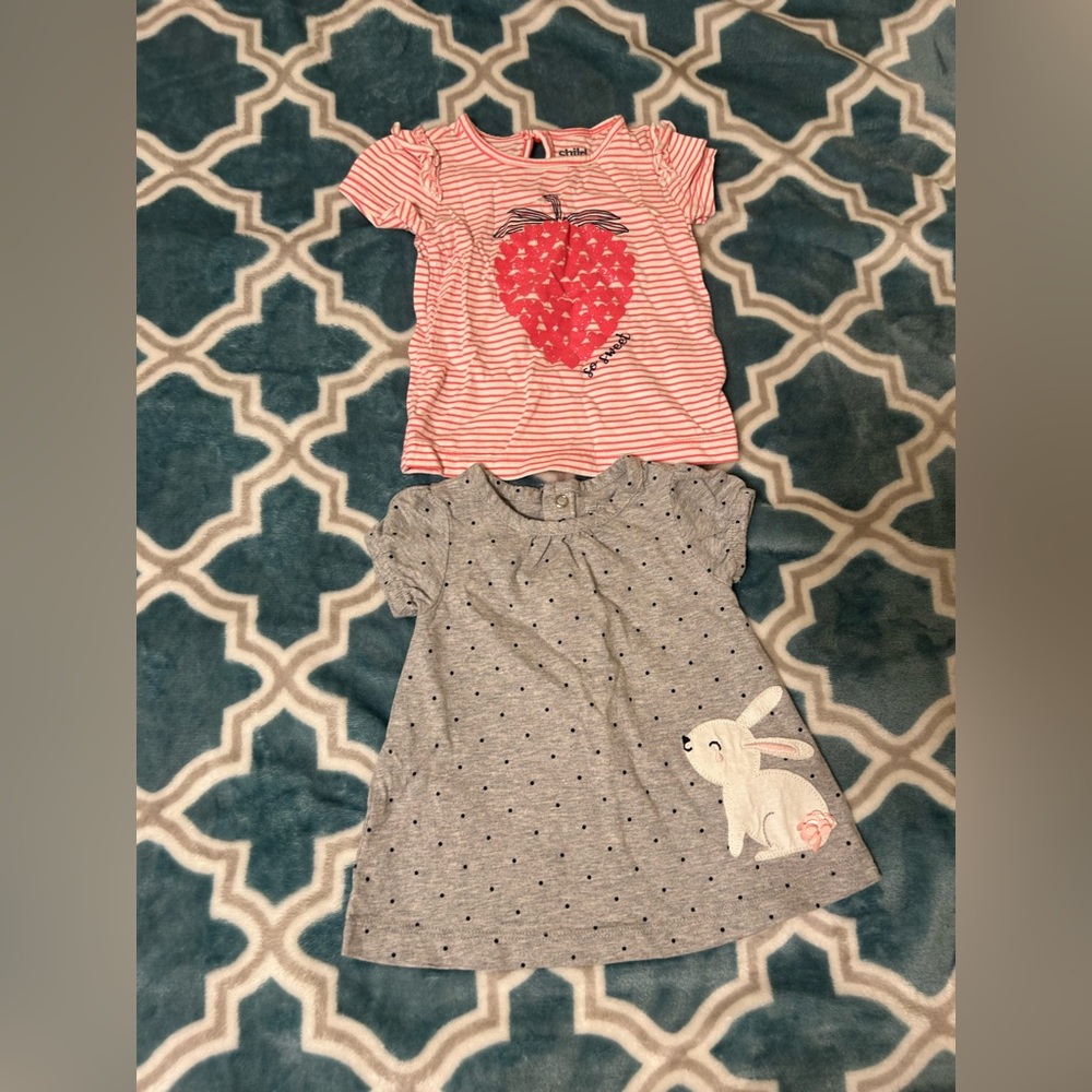Carter's Gray Polka Dot top
